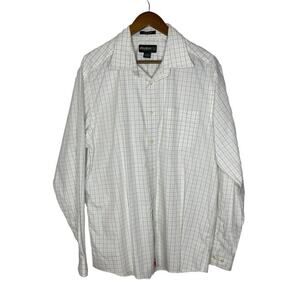 Eddie Bauer Yellow Blue Plaid Casual Button Up Long Sleeve Size L Men